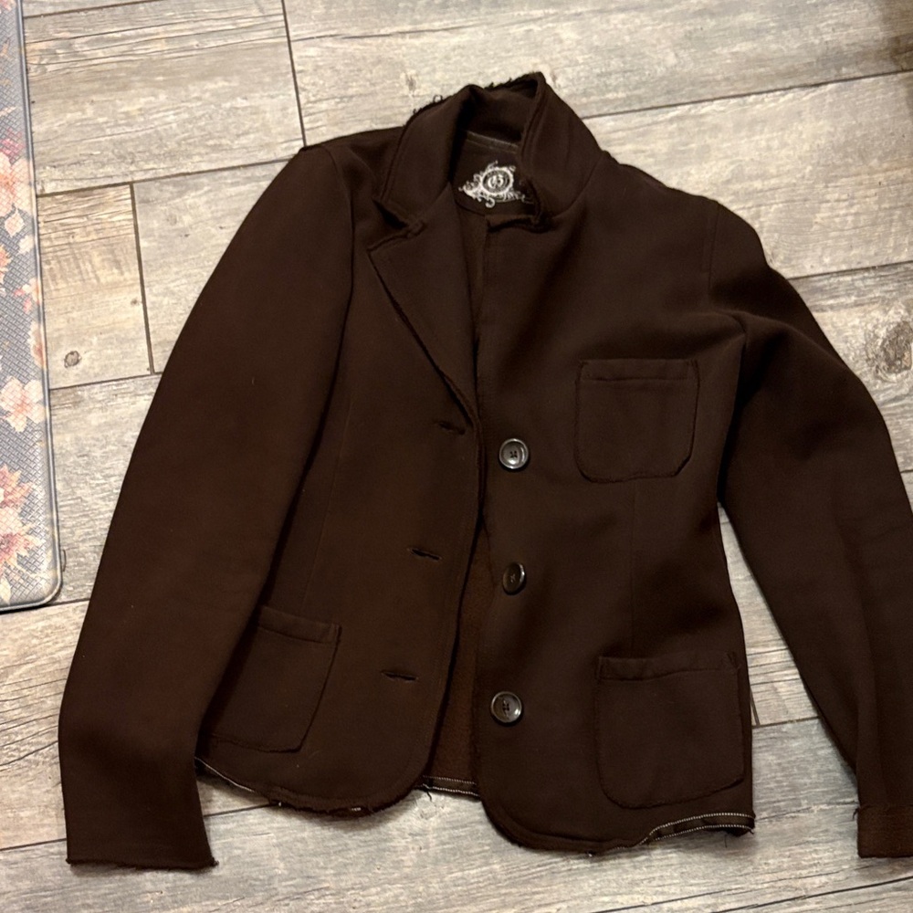 women’s size large brown fleece blazer